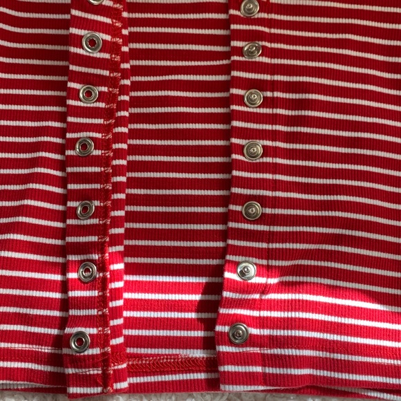 Zaful Striped Button Down Crop Top - Picture 4 of 7